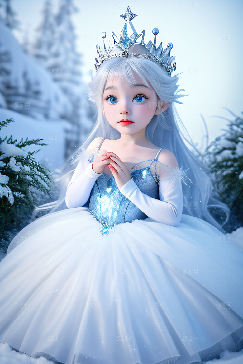小猫咪化身皮克斯风格雪后女王可爱如画