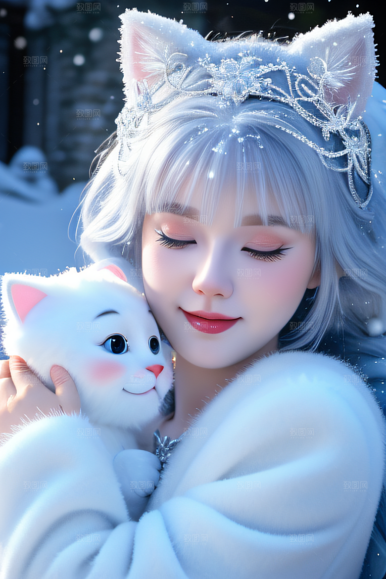 可爱宝贝猫咪变身雪后女王皮克斯之美
