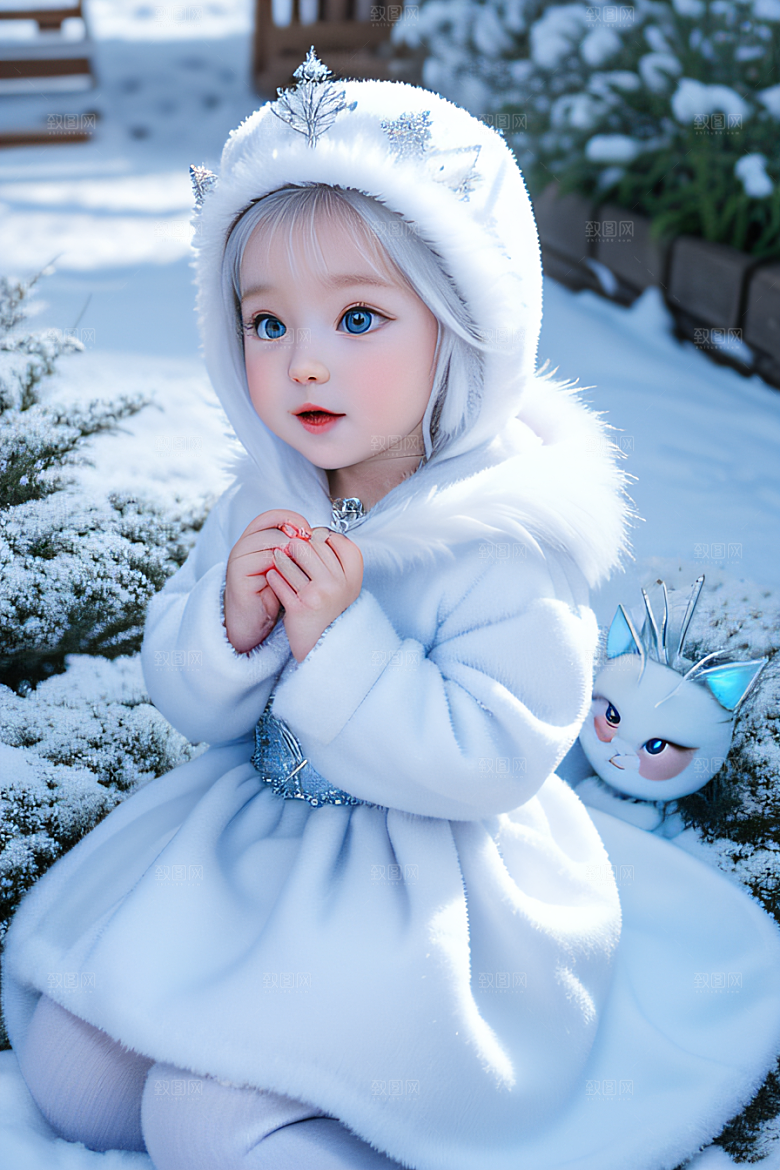 可爱宝贝猫咪变身雪后女王皮克斯之美