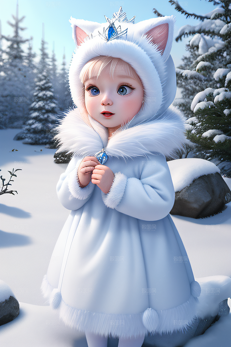 可爱宝贝猫咪变身雪后女王皮克斯之美