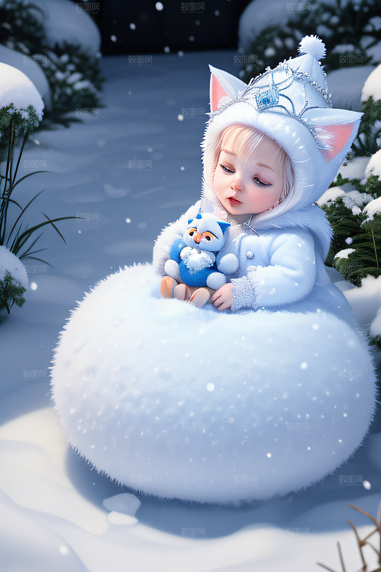可爱宝贝猫咪变身雪后女王皮克斯之美
