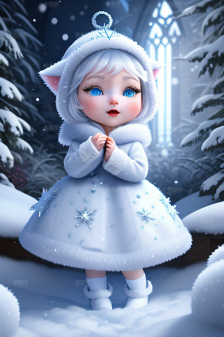 可爱宝贝猫咪变身雪后女王皮克斯之美