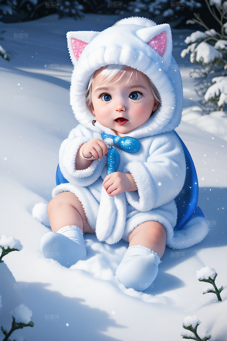 可爱宝贝猫咪变身雪后女王皮克斯之美