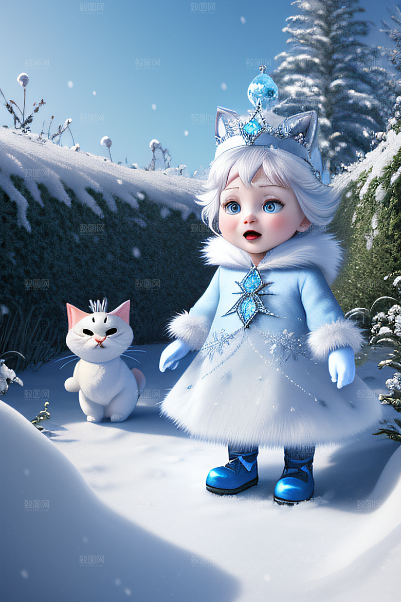 可爱宝贝猫咪变身雪后女王皮克斯之美