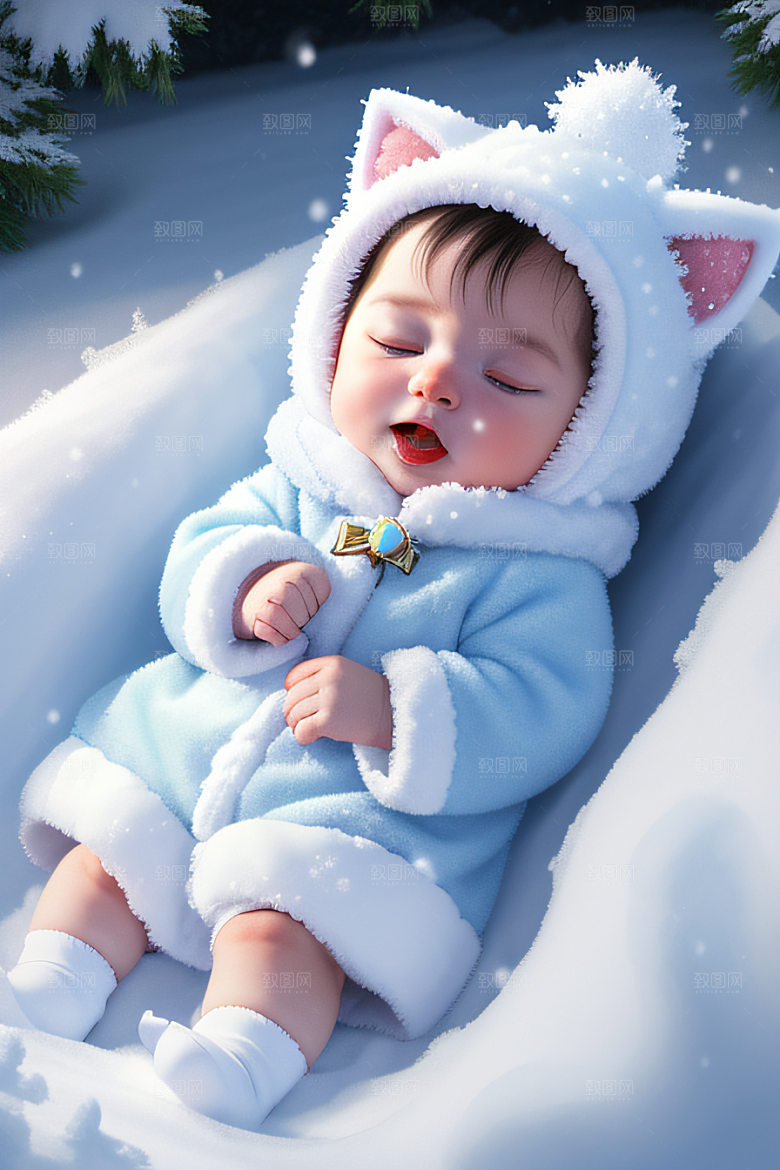 小猫咪化身皮克斯风格雪后女王迷人可爱