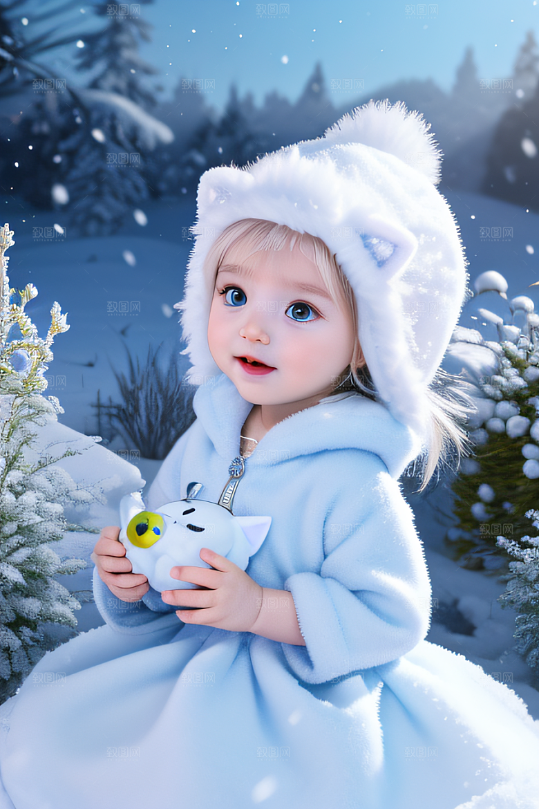 可爱宝贝猫咪穿上雪后女王装扮皮克斯风