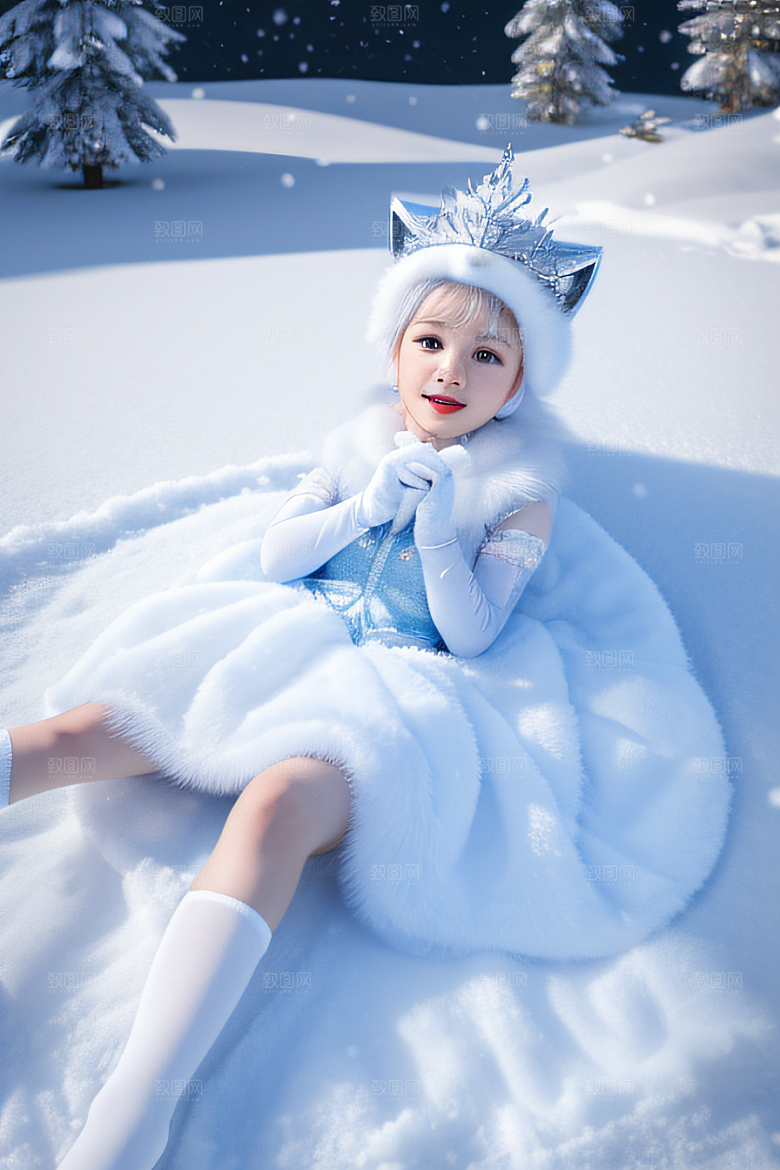 可爱宝贝猫咪穿上雪后女王装扮皮克斯风