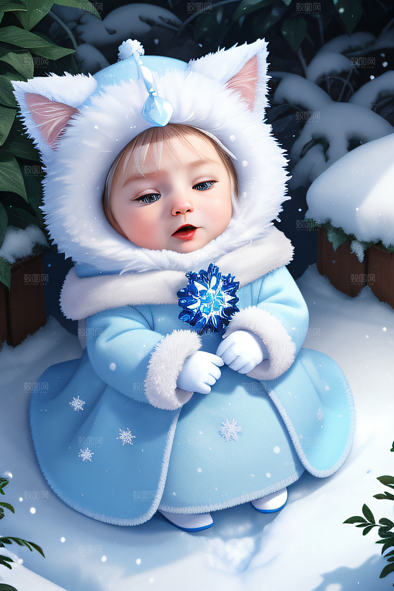 可爱宝贝猫咪穿上雪后女王装扮皮克斯风