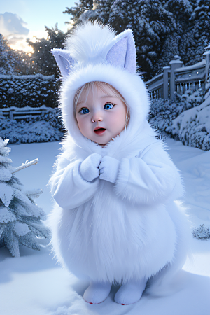 可爱宝贝猫咪穿上雪后女王装扮皮克斯风