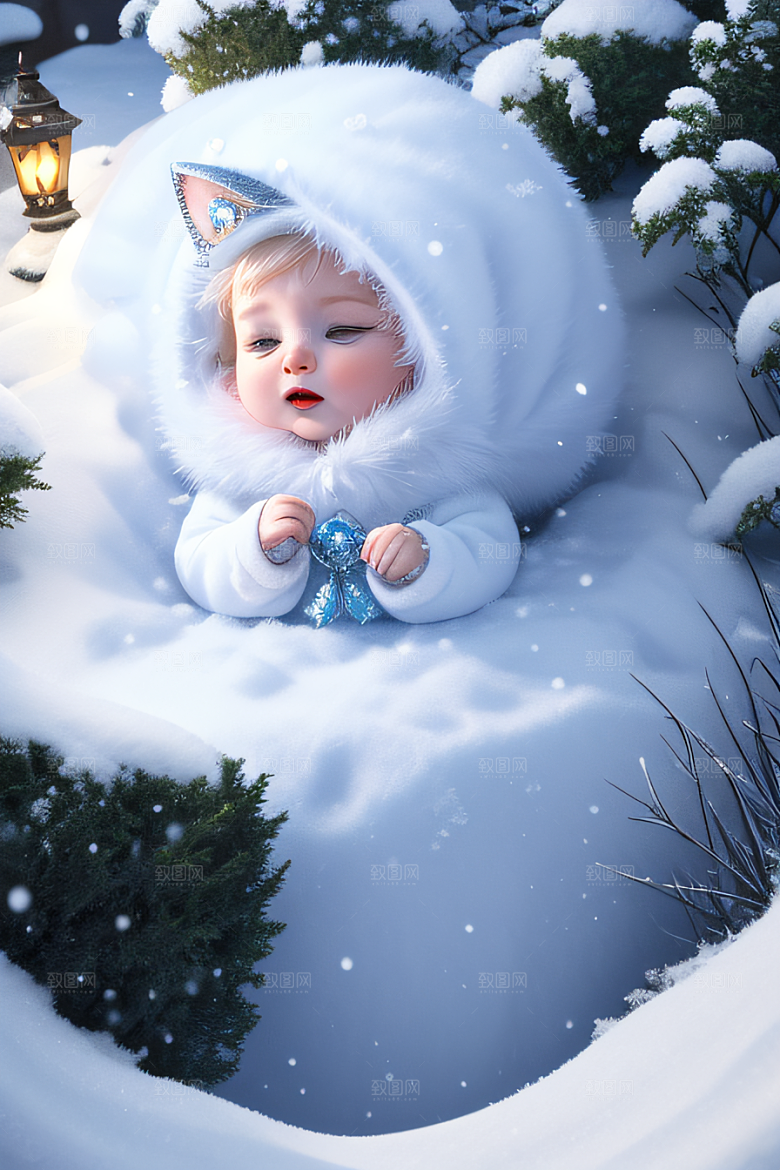 可爱的宝贝猫咪化身雪后女王皮克斯风格