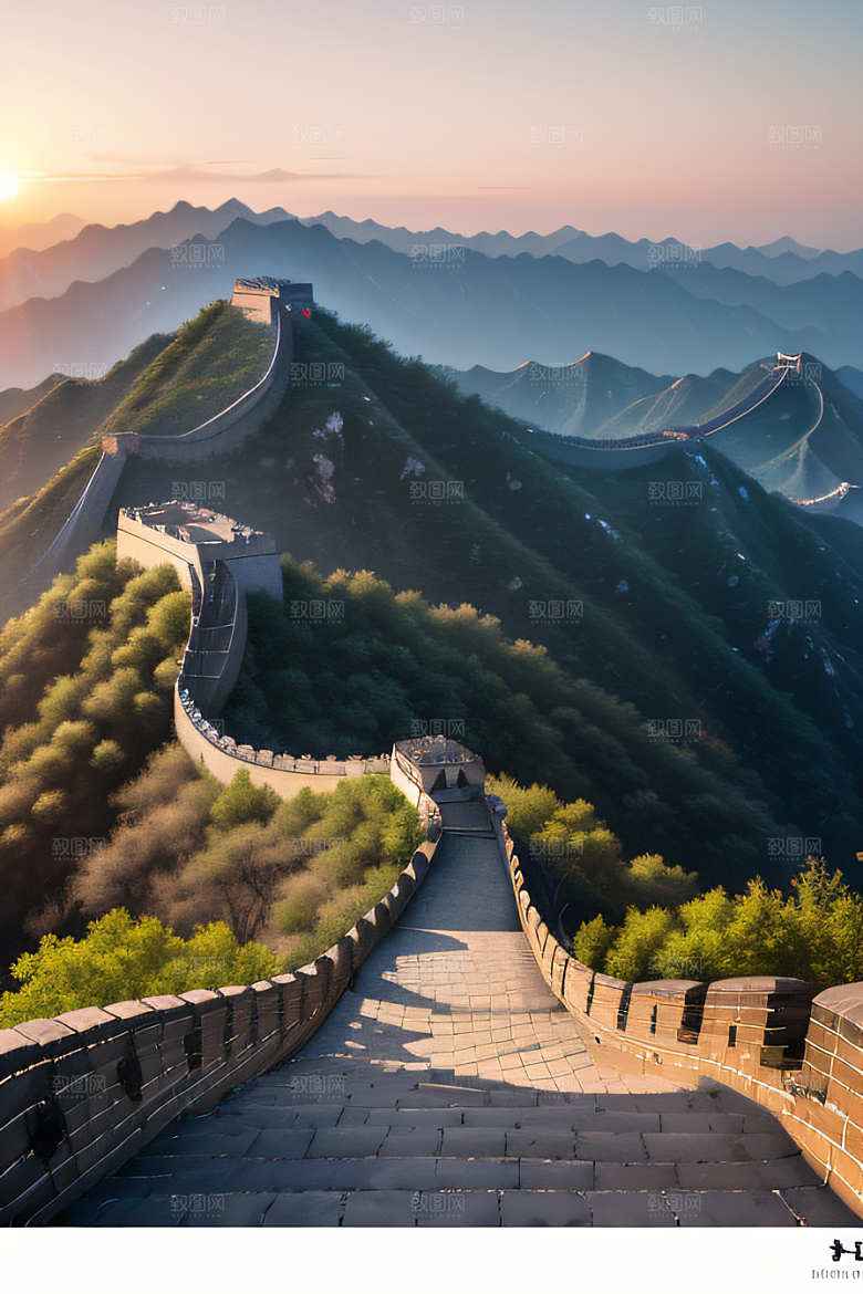 壮丽长城宏伟壮观的美景尽收眼底