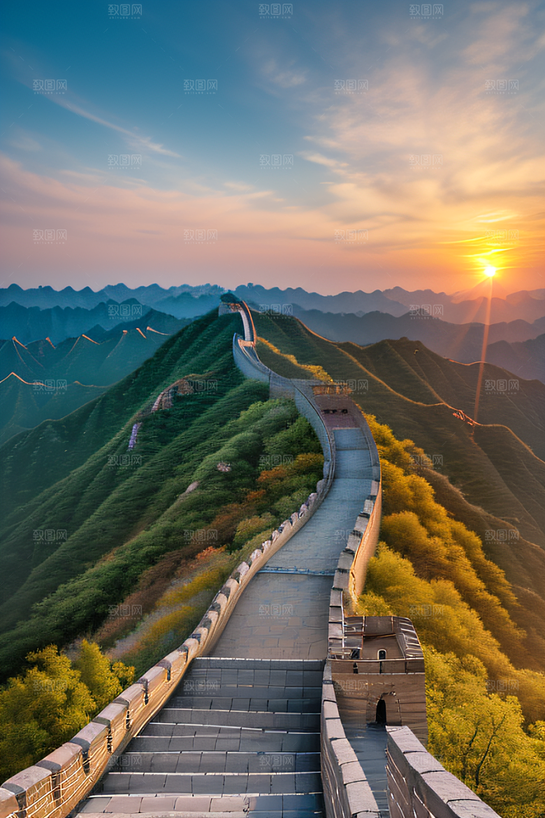 壮丽长城宏伟壮观的美景尽收眼底