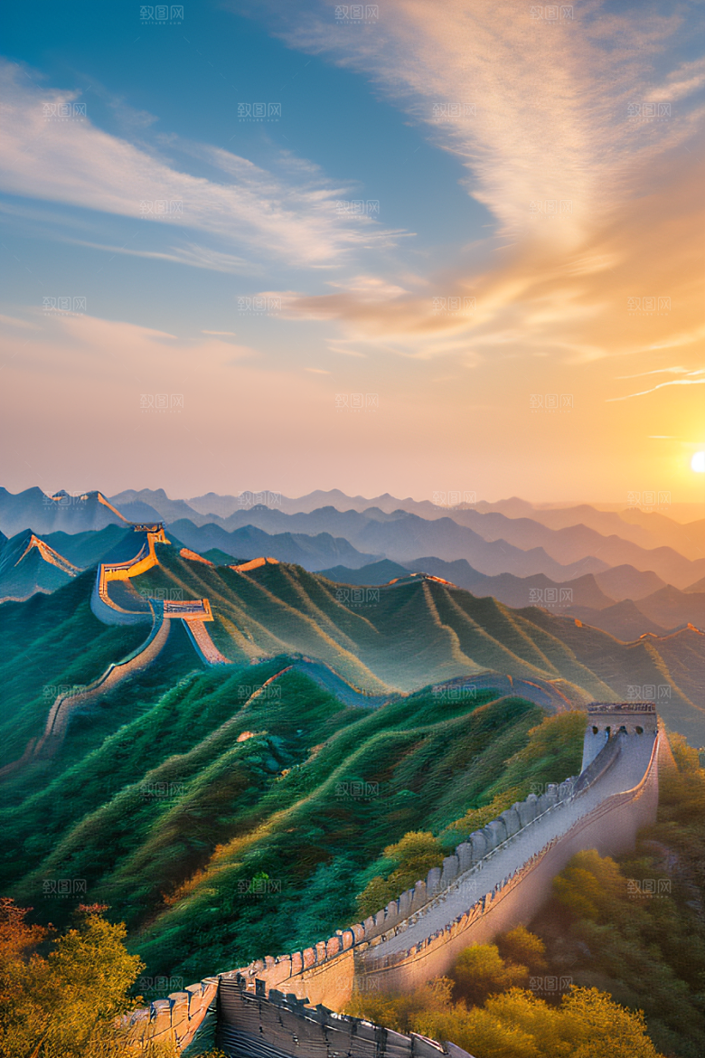 壮丽长城宏伟壮观的美景尽收眼底
