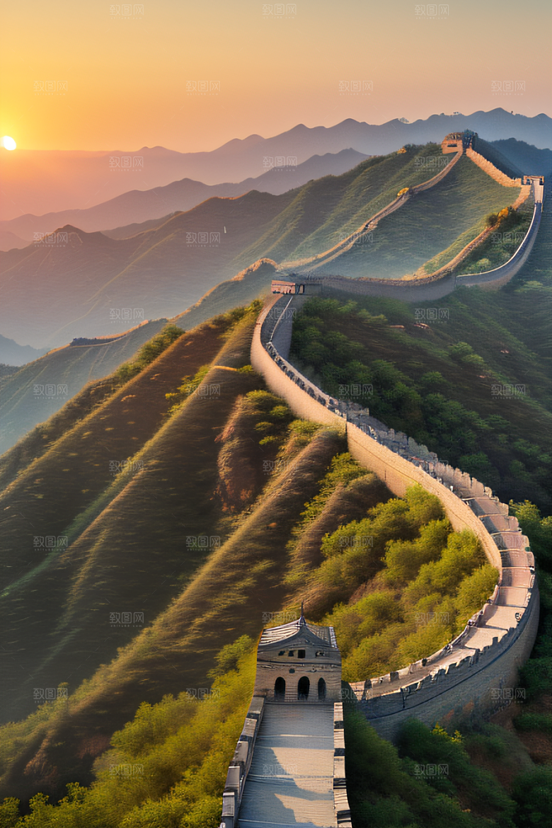 壮丽长城宏伟壮观的美景尽收眼底