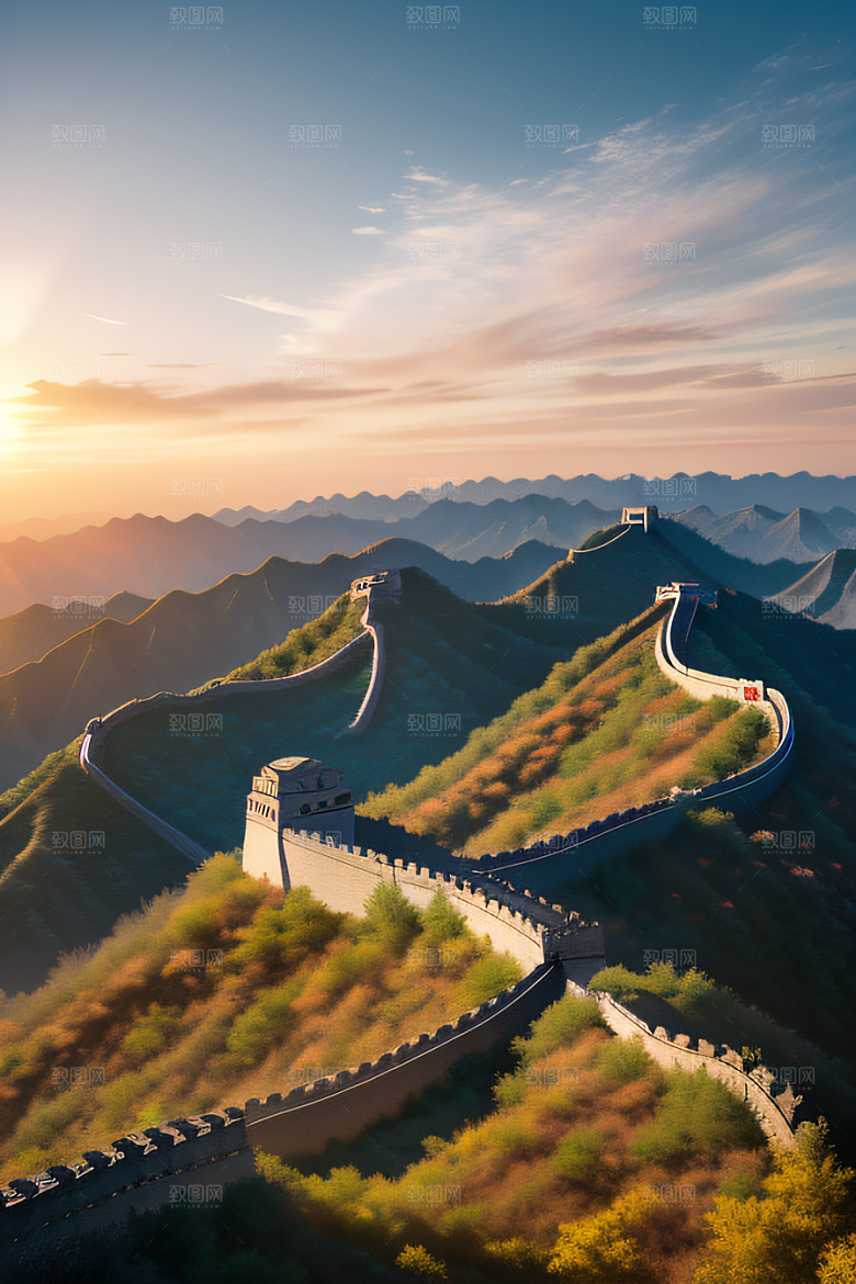 壮丽长城宏伟壮观的美景尽收眼底