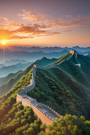 壮丽长城宏伟壮观的美景尽收眼底