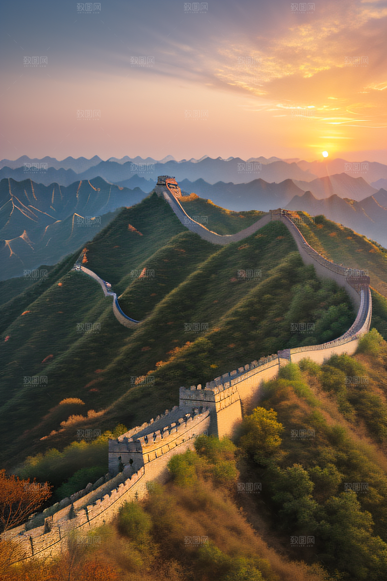长城壮丽景色瑰丽迷人
