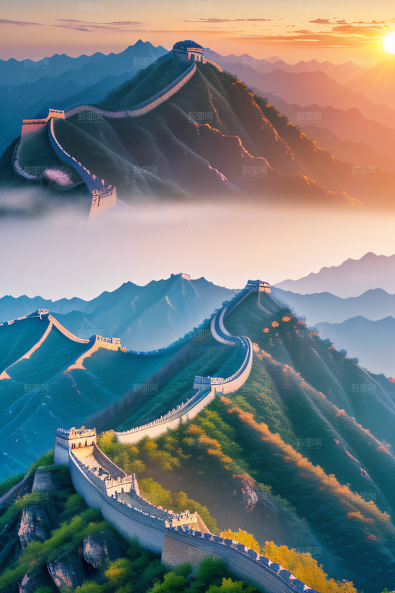 长城壮丽景色瑰丽迷人