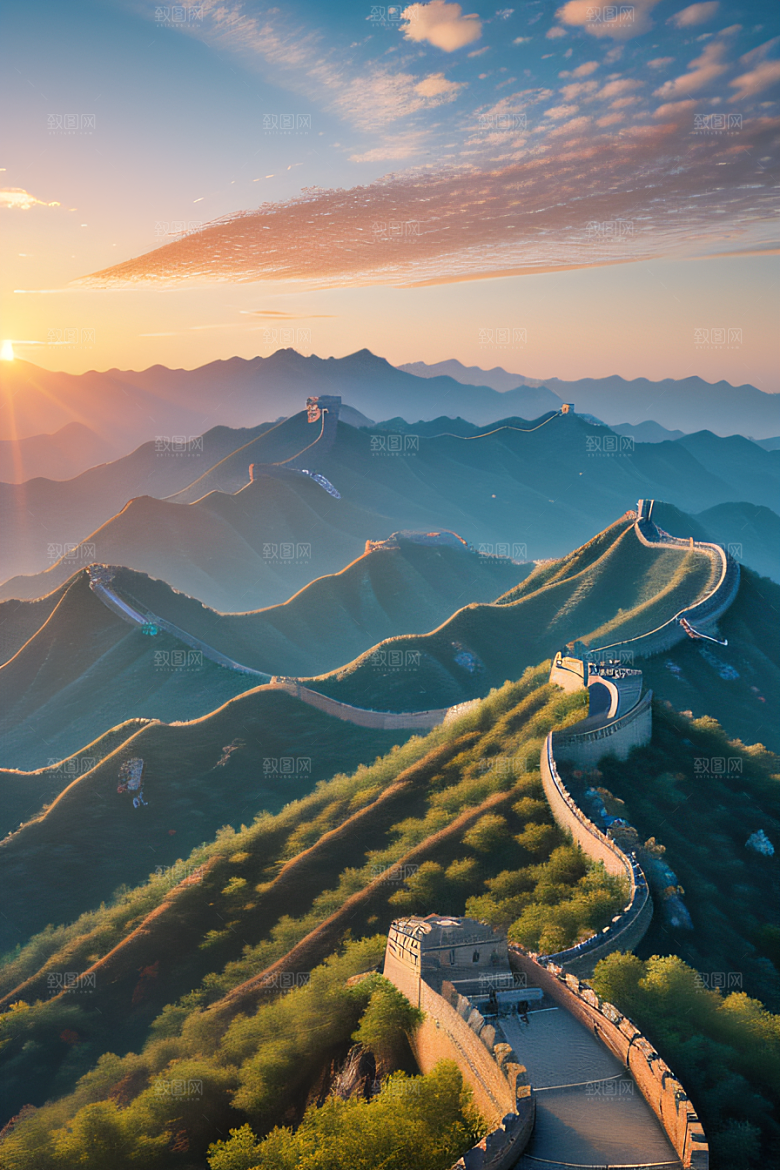 长城壮丽景色瑰丽迷人