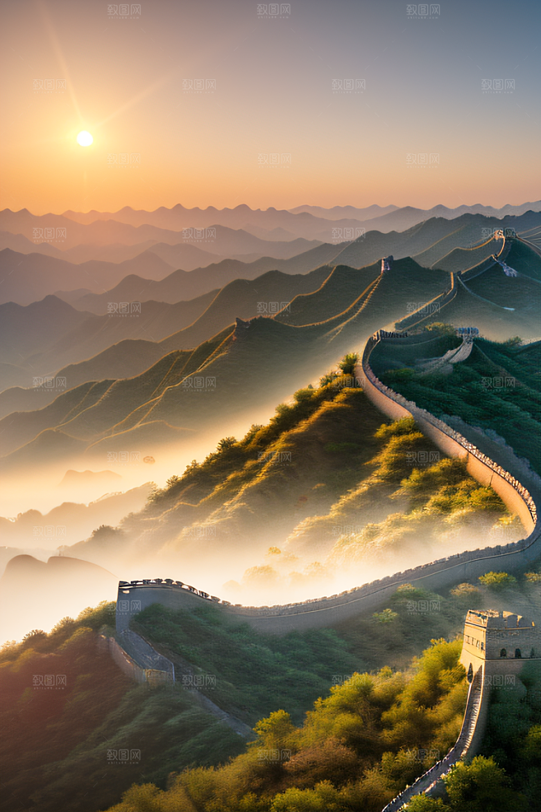 长城壮丽景色瑰丽迷人