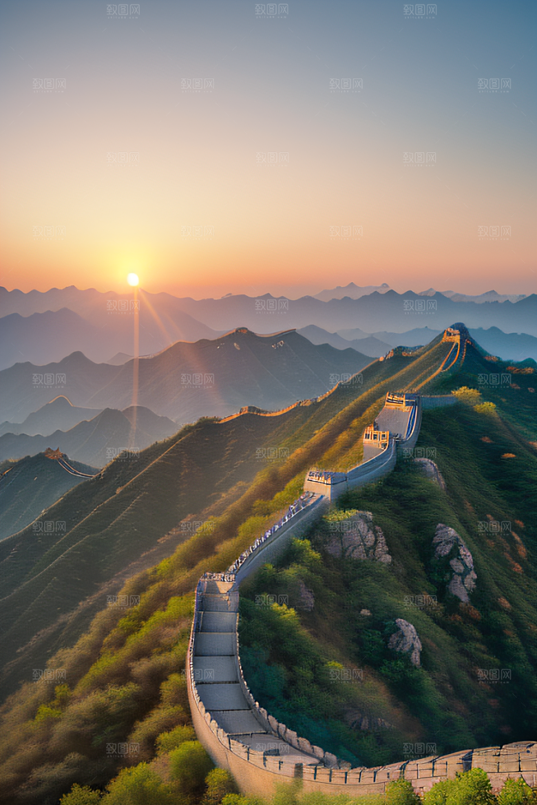 长城壮丽景色瑰丽迷人