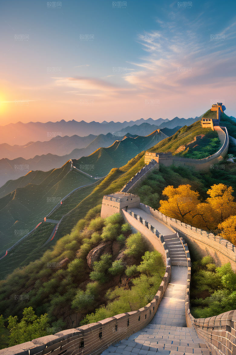 长城壮丽景色瑰丽迷人