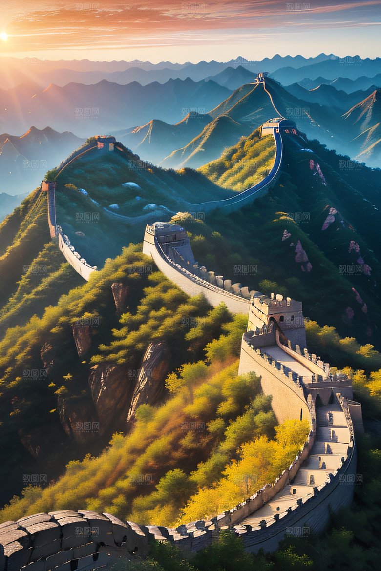 长城壮丽景色瑰丽迷人
