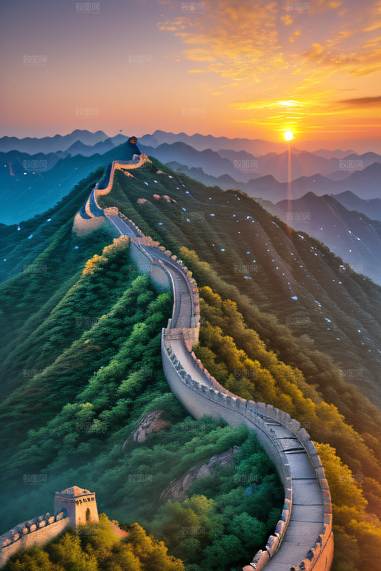 长城壮丽景色瑰丽迷人