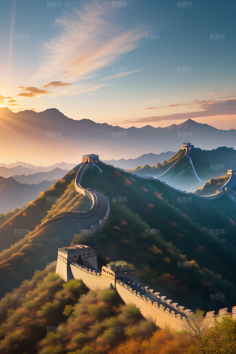 长城壮丽景色瑰丽迷人