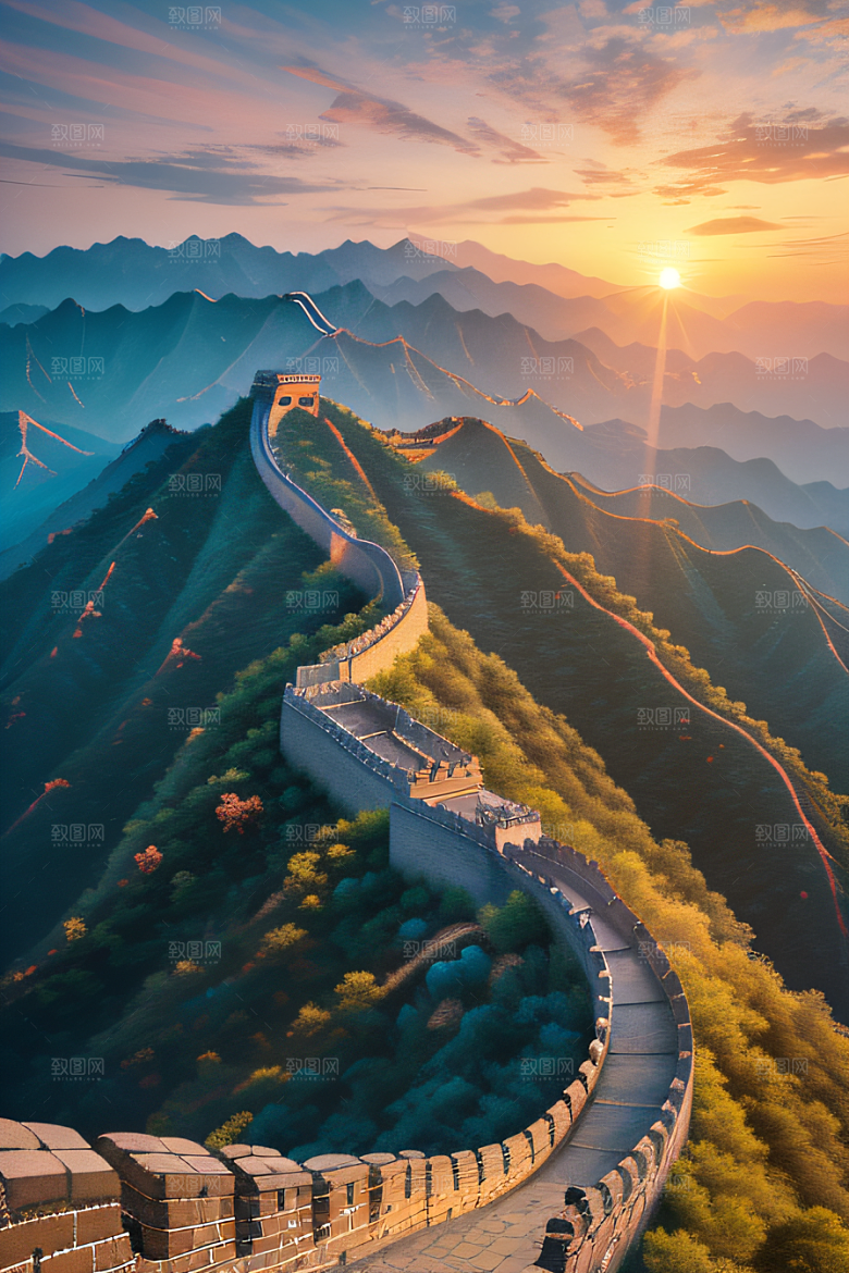 长城壮丽景色瑰丽迷人