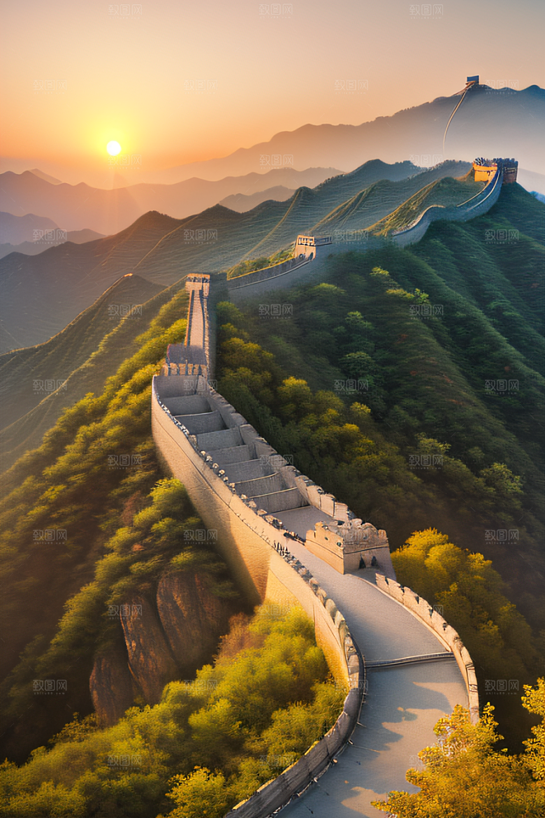 壮丽长城宏伟壮观的美景