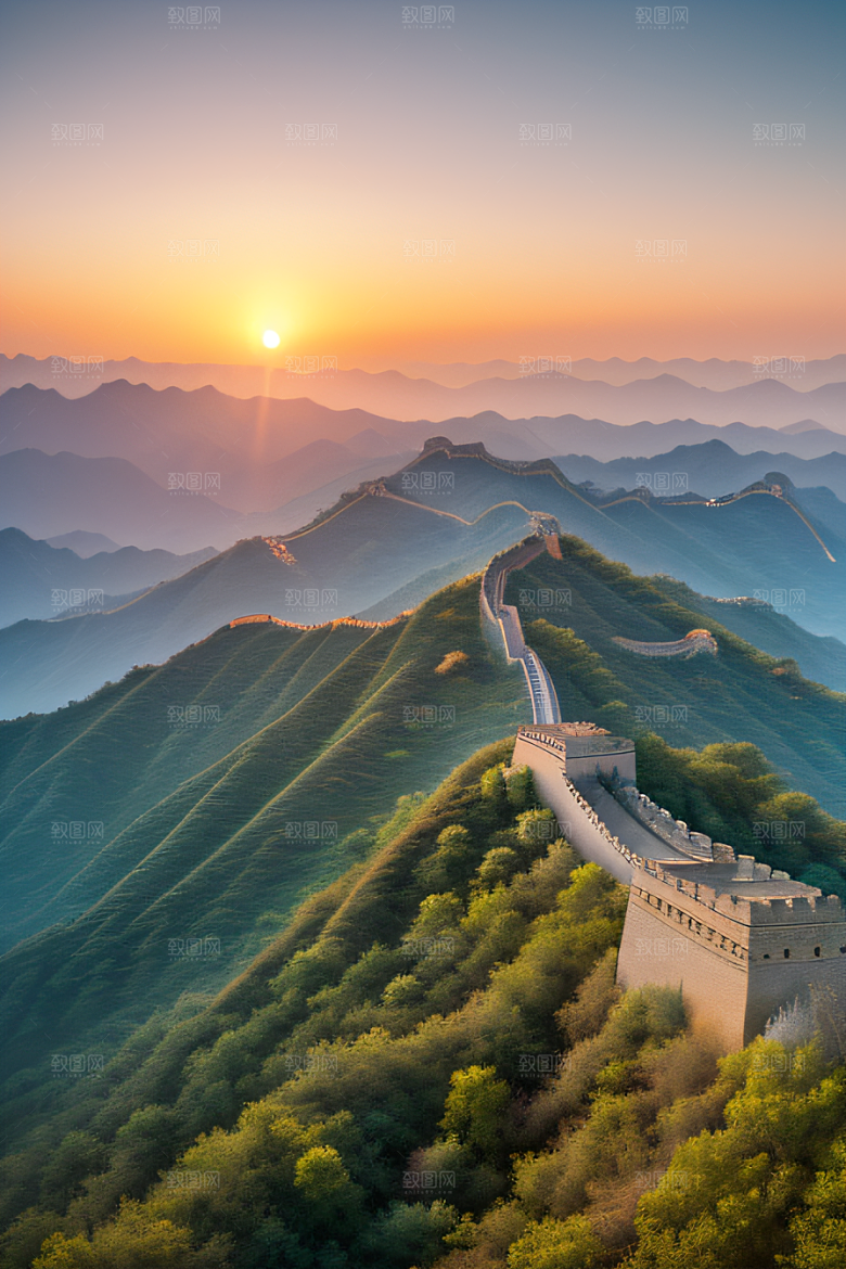 壮丽长城宏伟壮观的美景