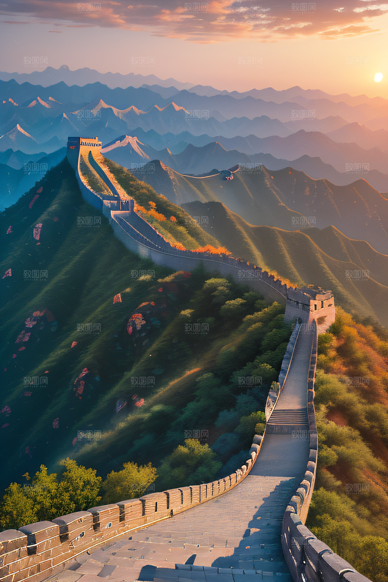 壮丽长城宏伟壮观的美景