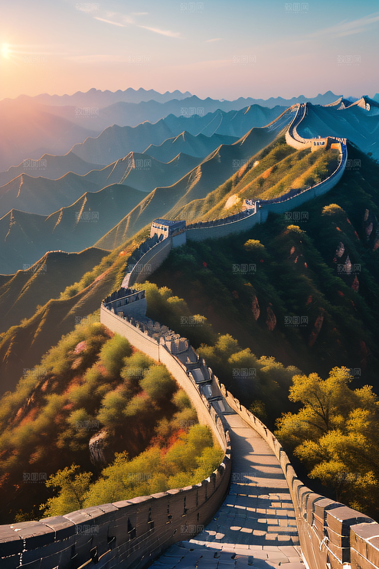 壮丽长城宏伟壮观的美景