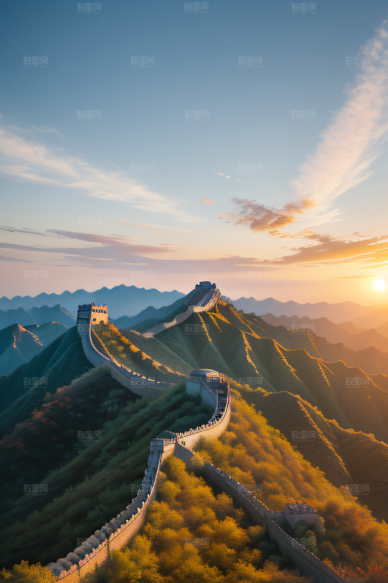 壮丽长城宏伟壮观的美景
