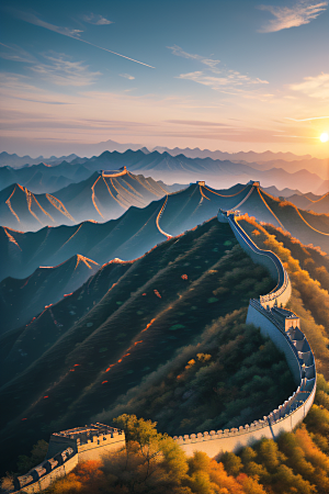 壮丽长城宏伟壮观的美景
