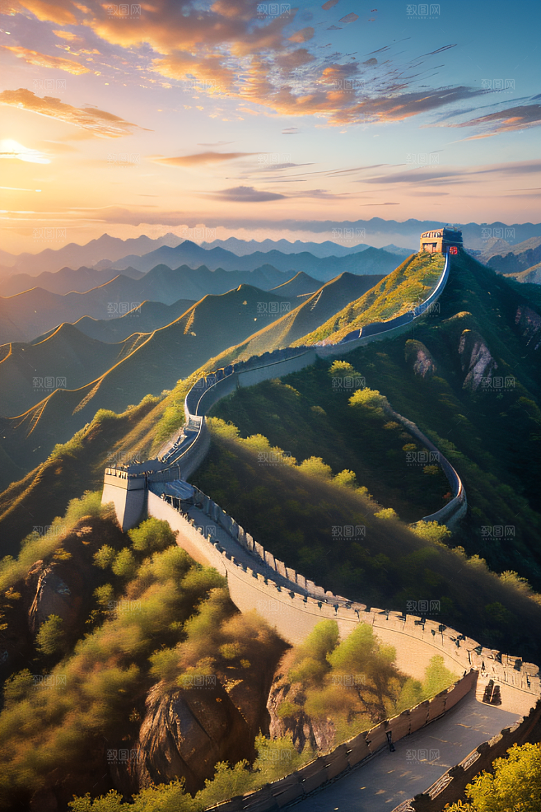 壮丽长城宏伟壮观的美景