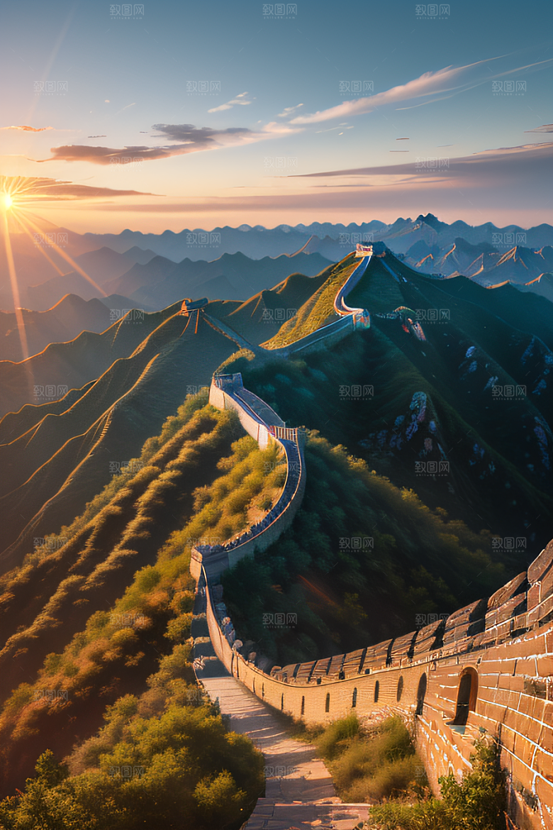 壮丽长城宏伟壮观的美景