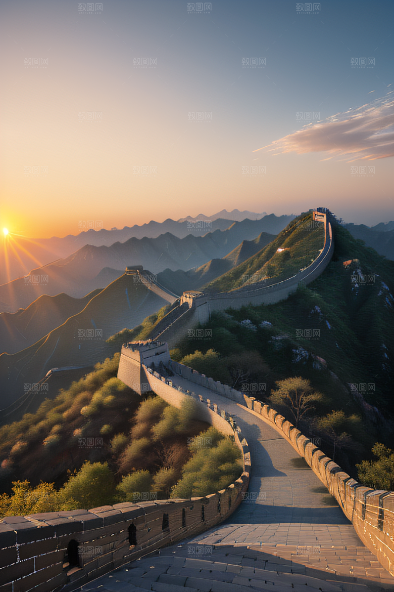 壮丽长城宏伟壮观的美景
