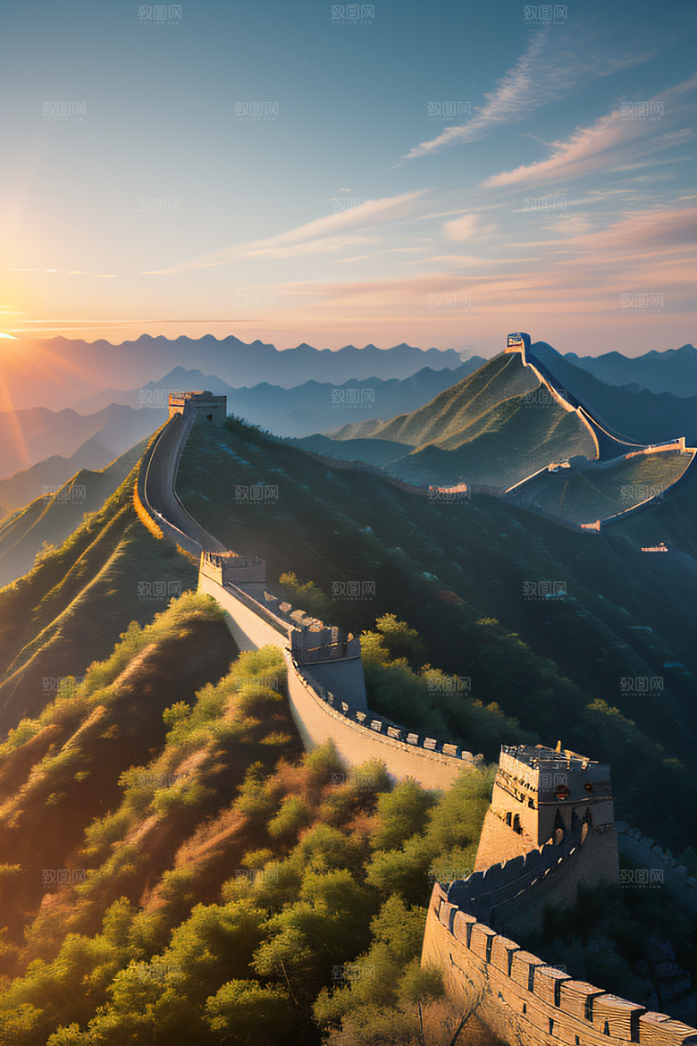壮丽长城宏伟壮观的美景