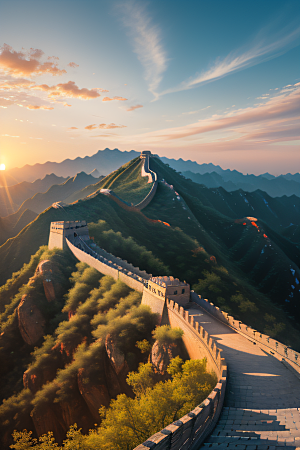 壮丽长城宏伟壮观的美景
