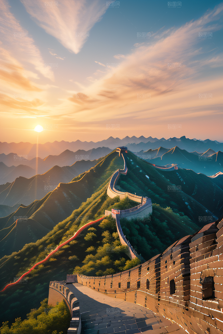 伟大长城壮丽的早晨