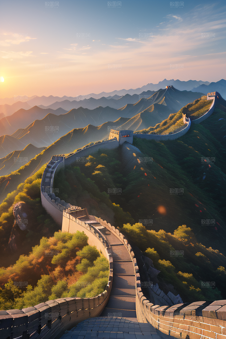 壮丽长城宏伟壮观的美景尽显辉煌