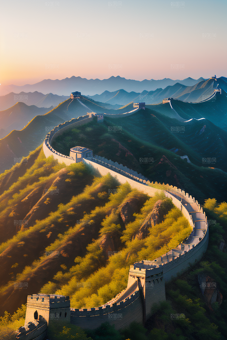 壮丽长城宏伟壮观的美景尽收眼底