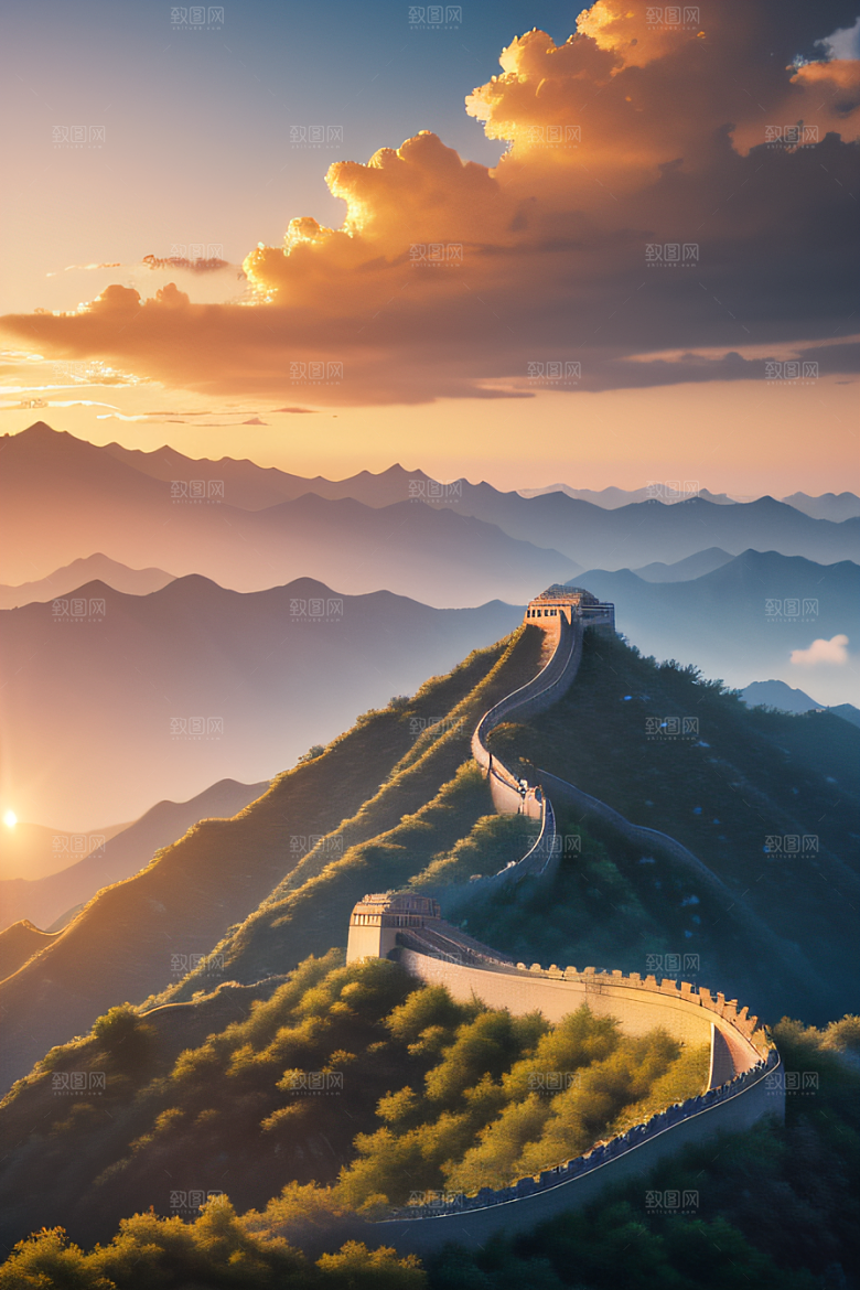 长城壮丽景色瑰丽迷人