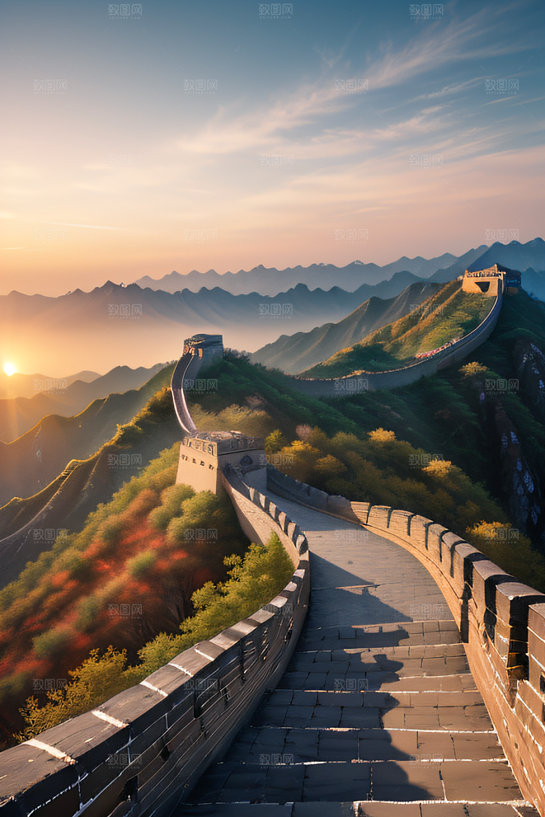 长城壮丽景色瑰丽迷人