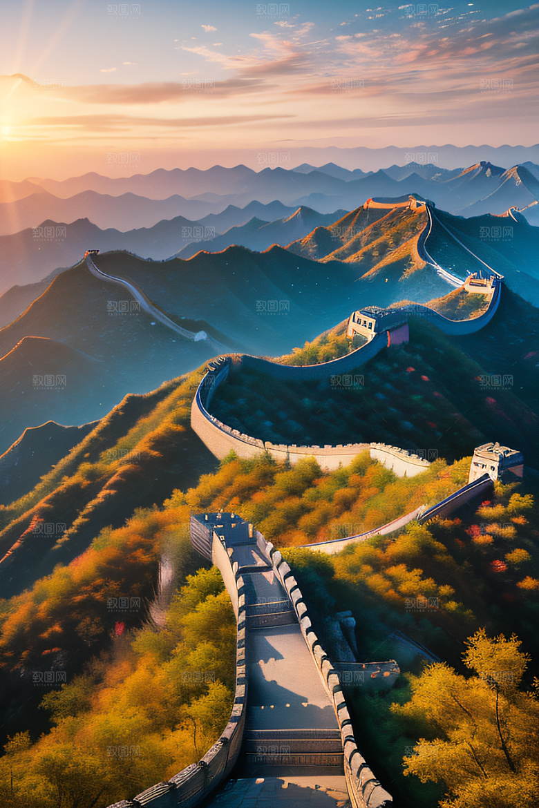 长城壮丽景色瑰丽迷人
