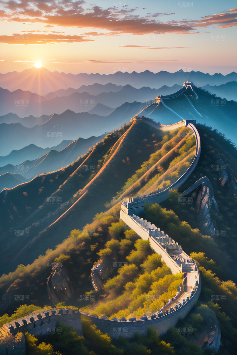 长城壮丽景色瑰丽迷人