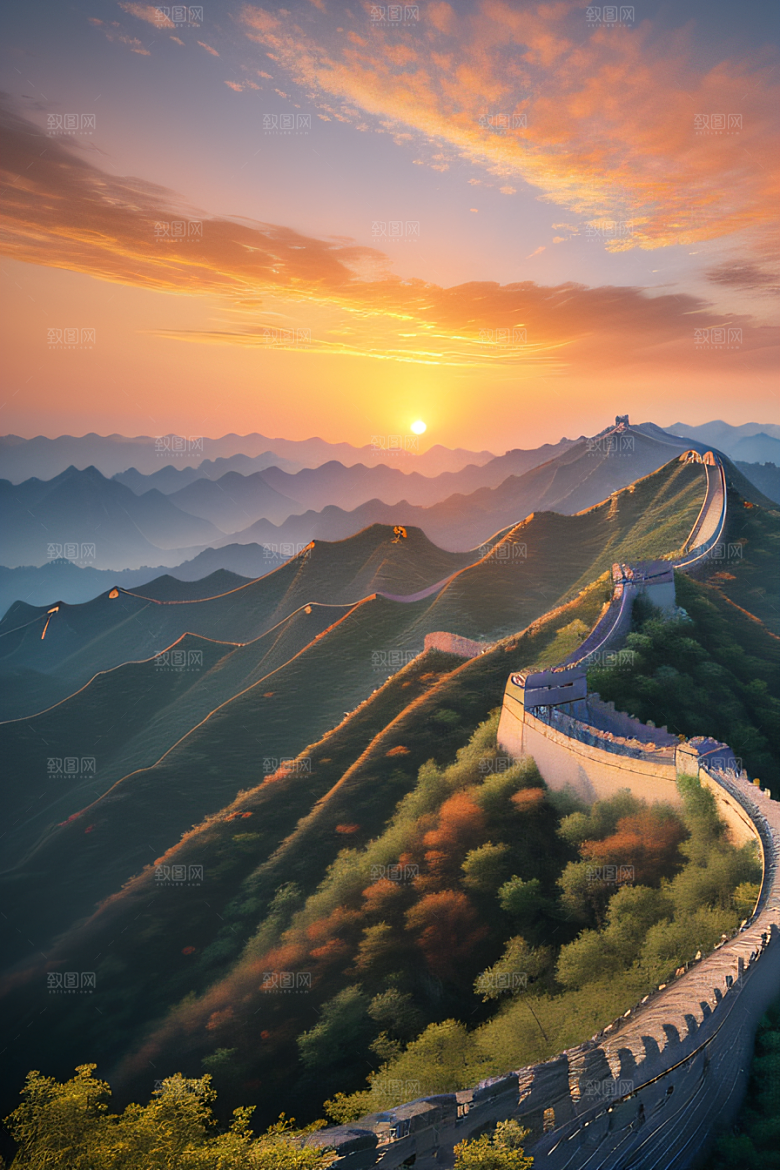 长城壮丽景色瑰丽迷人