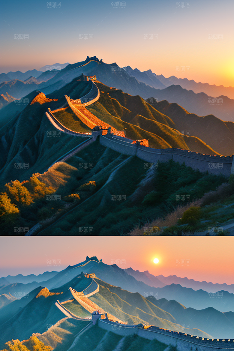 长城壮丽景色瑰丽迷人